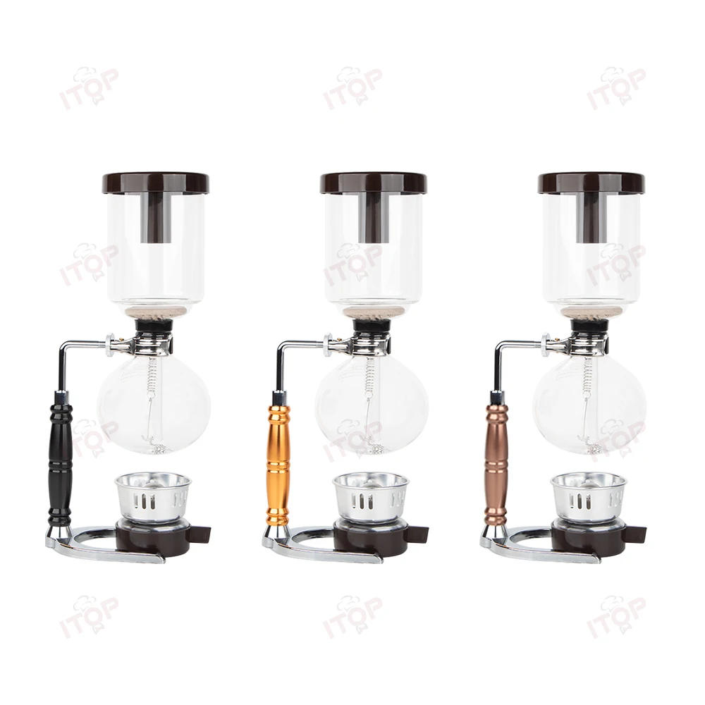 ITOP LRSCP 300/500ML Siphon Coffee Pot Set Glass Teapot Coffee Utensils Manual Coffee Machine Siphon Pot Siphon Coffee Tools