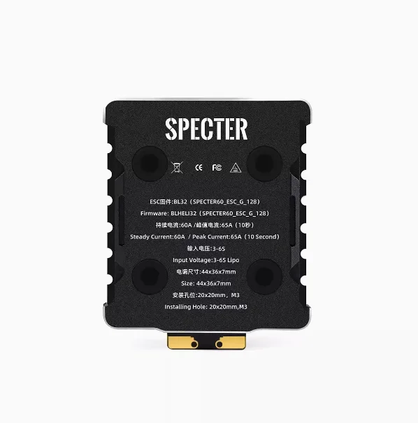Spectre 60A BL32 4 In1 미니 ESC G071 128K 통합 CNC 방열판 20x20mm 3-6S FPV 프리스타일 DIY 부품용