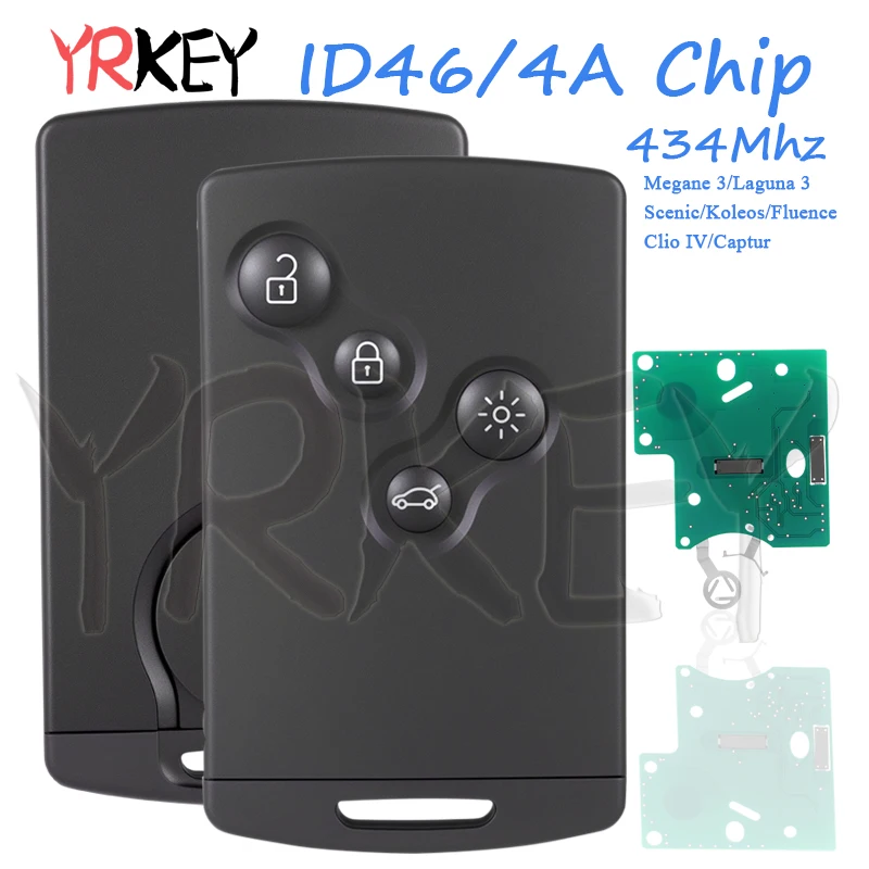 

Автомобильный ключ для Renault Megane 3 Scenic Captur Koleos Fluence Laguna 3 Grand Clio IV Hands Free Keyless 4A Чип ID46 Дистанционный брелок