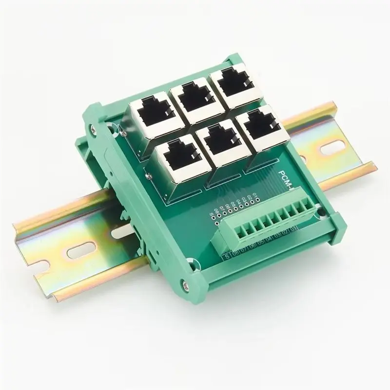 AB42-RJ45 To Terminal Block 6-Way Ethernet Network Adapter For DIN Rail Breakout Board For Industrial Automation PLC Control