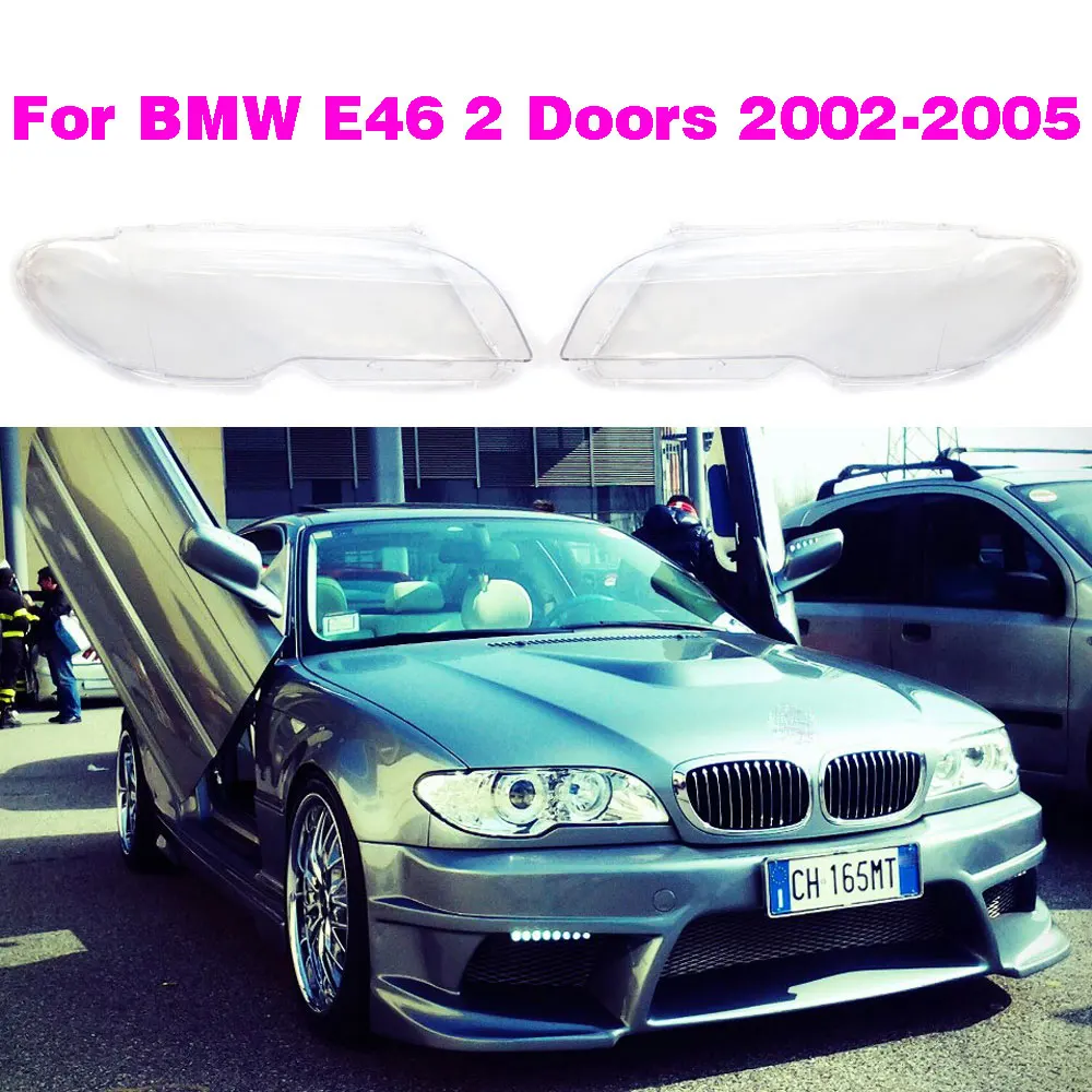 

Left Right Headlight Headlamp Lens Cover For BMW E46 3 Series 2 Doors 2002-2005 Automobile Accessories