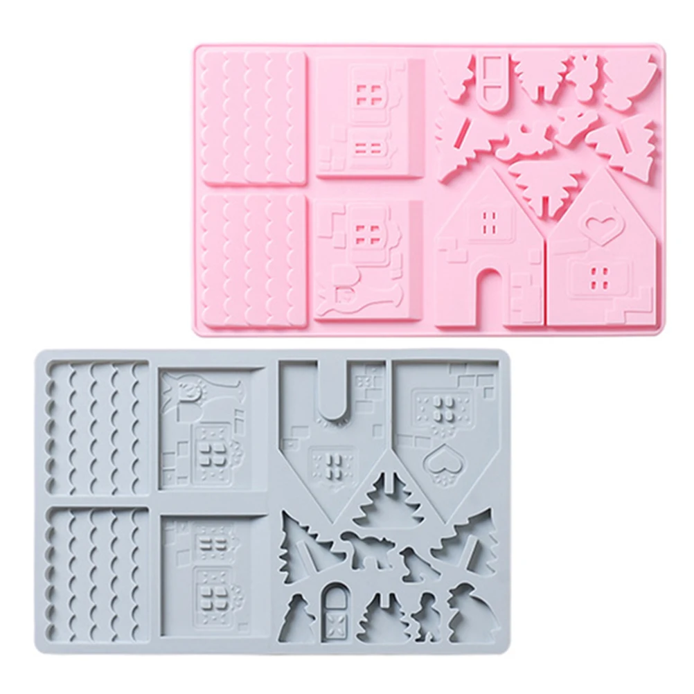 

2 Pcs Cake Baking Tools Chocolate DIY Mold Silicone Home Shaped Silica Gel Material Man Christmas Mode