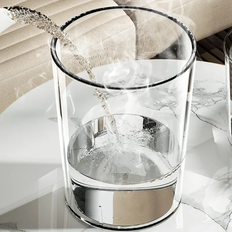 Simple Plastic Fish Tank Highly Transparent and Shatter-Resistant Round Imitating Glass Fish Tank Tabletop Small Aquarium Box