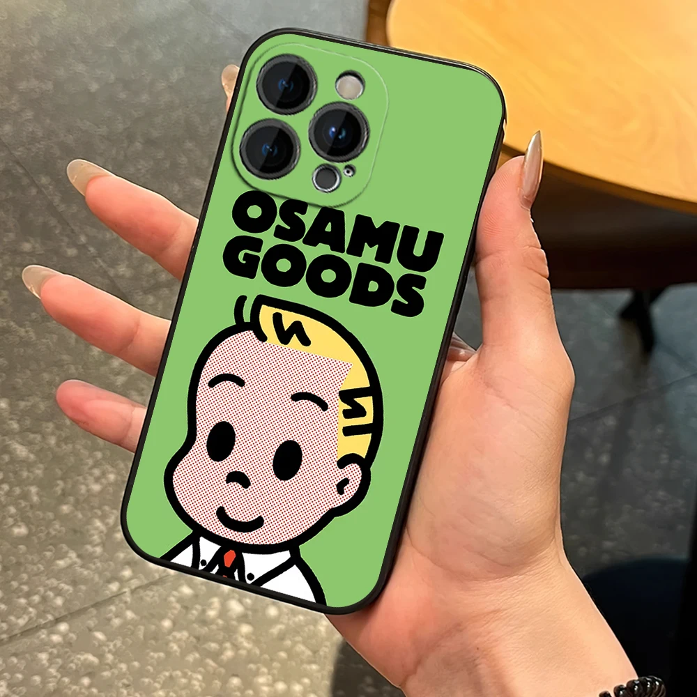 Cartoon O-Osamu H-Harada Cute Phone Case for iPhone 12 11 13 14 15 16 Max Pro Plus Black Soft Silicone Cover