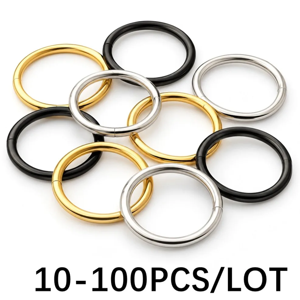 10-100Pcs/Lot Solid Metal Open-end O Ring Belt Buckle Leather Craft Garment Bag Strap Hardware Accessories More Sizes