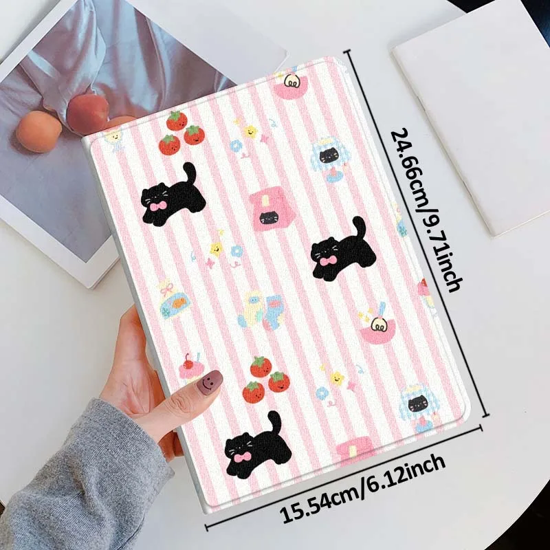 حافظة كمبيوتر لوحي إبداعية على شكل قطة سوداء لهاتف Vivo IQOO Pad2 Pad3 Pad5 Air SE Pro 12.1 12.3 13 11.5 11 بوصة #5