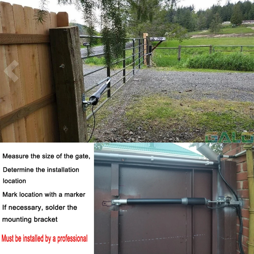 AC110V/220V to 24V Electric Automatic Strong Dual Arm Swing Gate Opener Up to 660 Lbs Hardware Driveway Door KIT