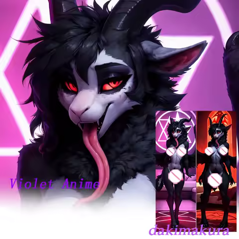 Dakimakura Anime Goat Girl Baphomet futa Double-sided Print Life-size Body Pillow Cover Bedding Gifts
