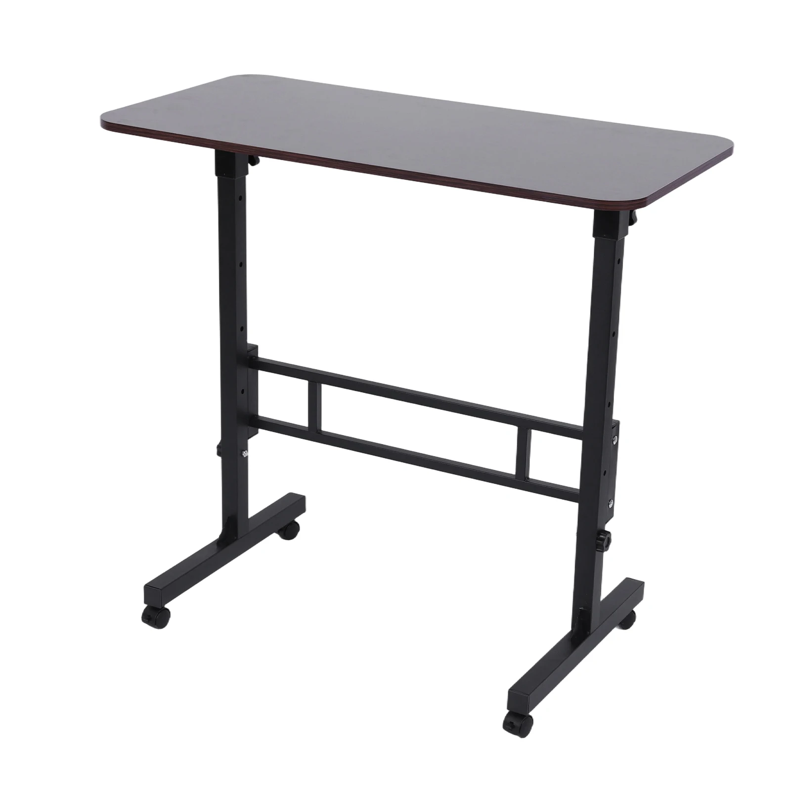 

Standing Desk Adjustable Height Mobile Stand Up Desk with Wheels (Black Walnut)