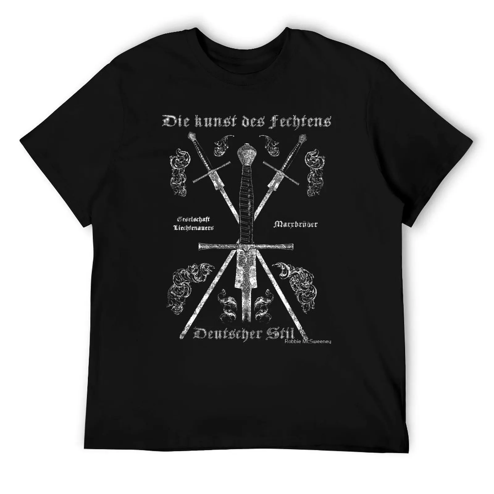 German Longsword Fencing Design T-Shirt man t shirt graphic man t shirt cotton t shirts for man pack cotton T-Shirt