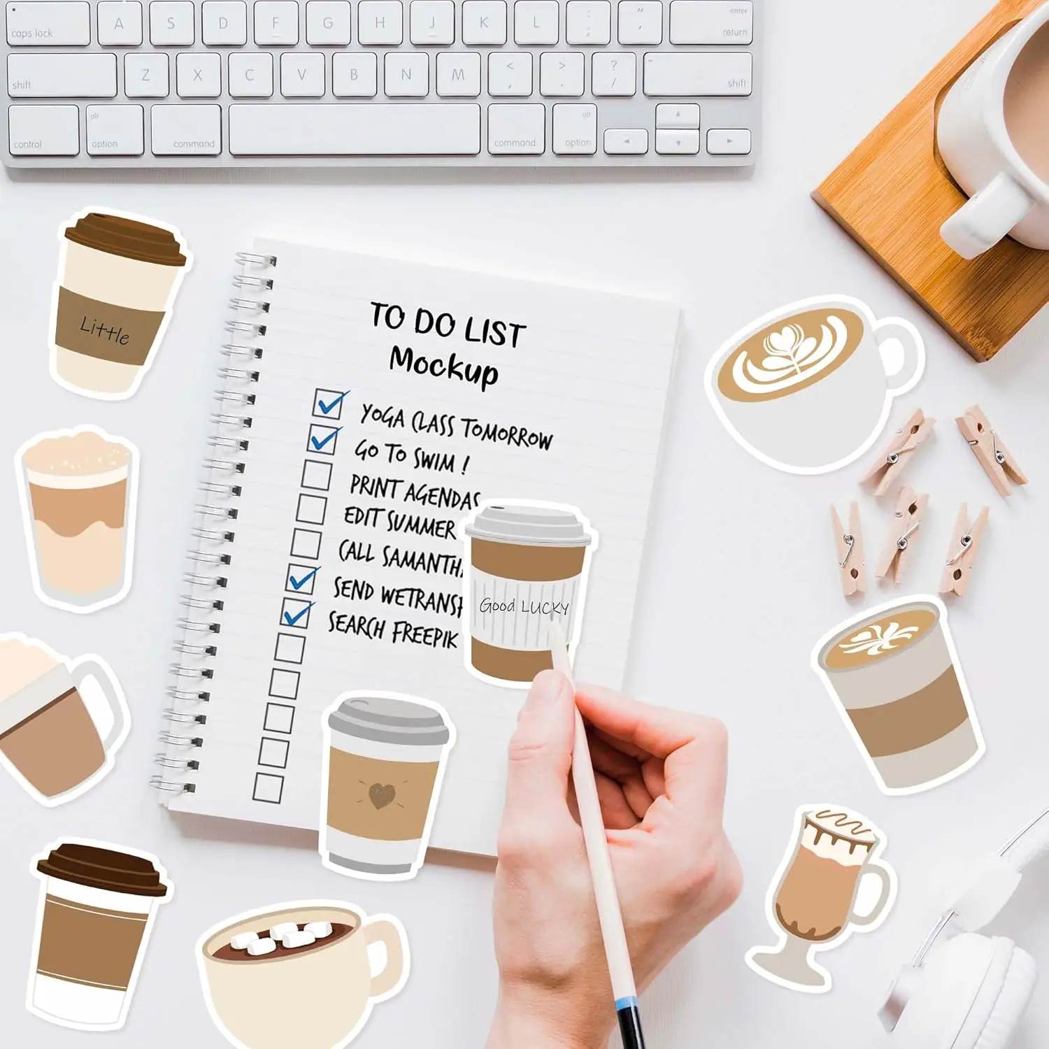 10 Packungen Kaffeetassen-Haftnotizen, 200 Blatt, lustige Büro- und Lernmaterialien für Kaffeeliebhaber, Studentengeschenk, Belohnung, Geburtstagsparty-Geschenk – Detail 6