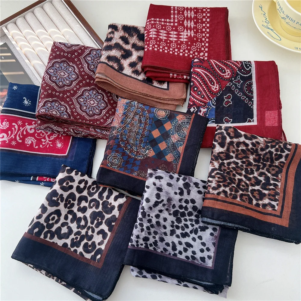 55*55cm Square Cotton Hair Scarf Hairband Headband Hairscarf Headscarf Turban Shawl Wrap Bandanas