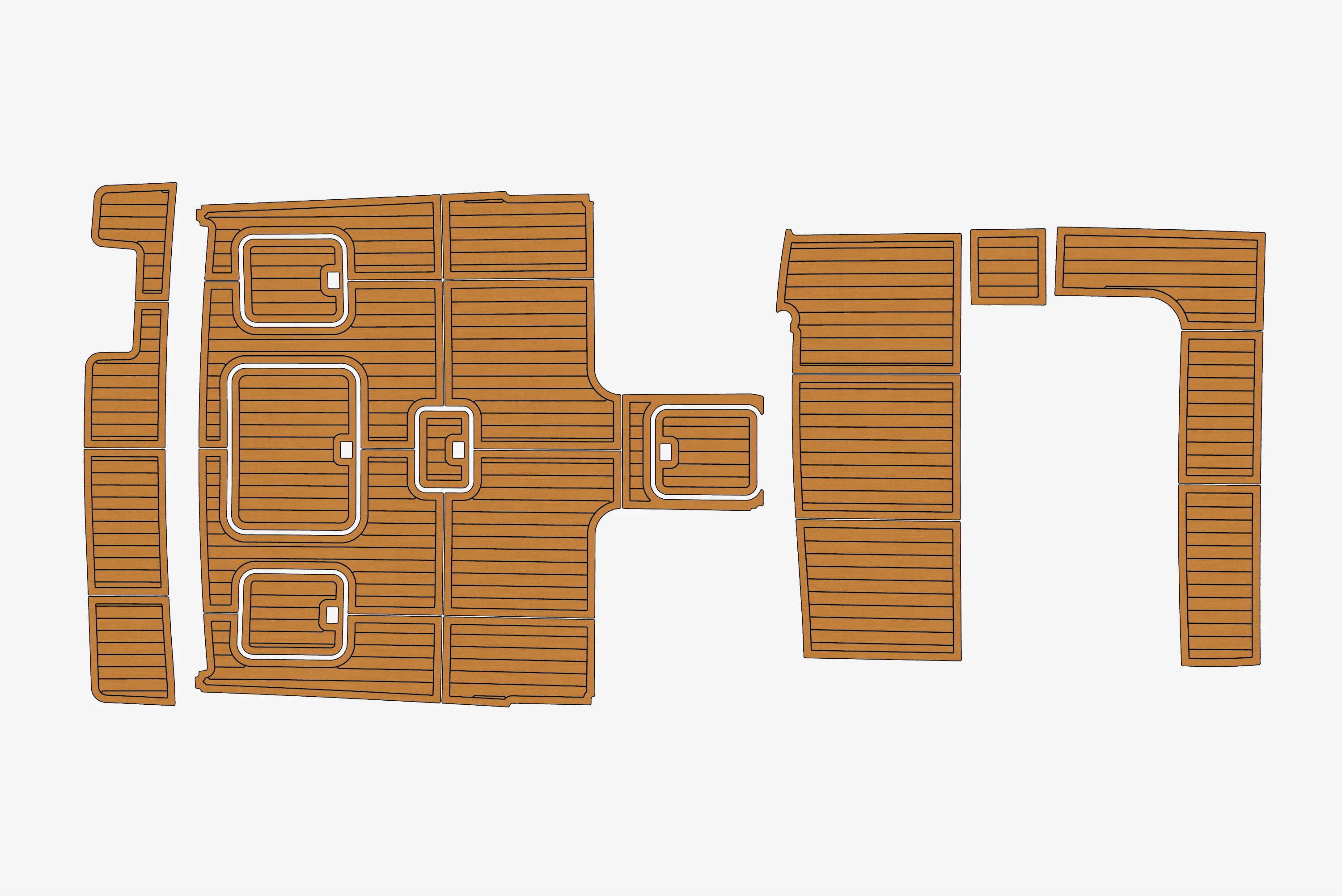 Marine Faux Teak EVA Non-Slip Mat - 1988 Bertram 33 Seafarers Self-Adhesive 1/4