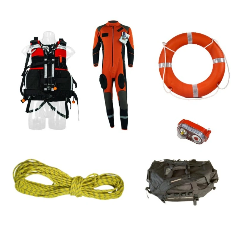 

The water life-saving set includes 1 set of life jacket and 1 set of wet water rescue suit.