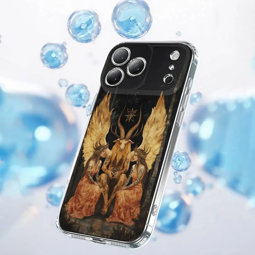 Satanic Goat Satan Devil Handyhülle für iPhone 17,16,15,14,13,12,11 Plus,Pro,Max,Plus,E,SE4,Air,Mini Transparent