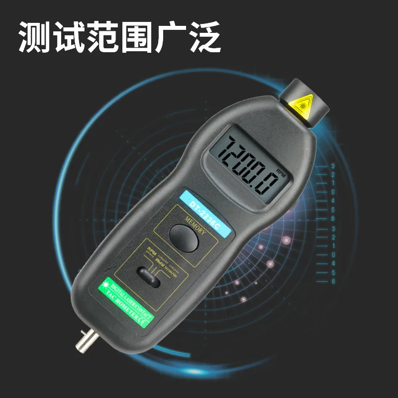 

2 in 1 RPM Tester Motor Speed Gauge Meter Contact Digital Auto Gauge Tachometer Motorcycle Tachometer