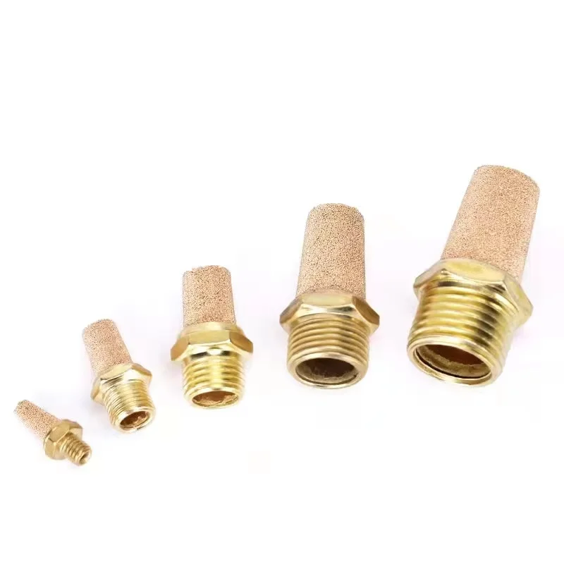 Pneumatic Exhaust Muffler  1/8‘’ 1/4‘’ 3/8‘’ 1/2‘’ BSP Male Thread For Air Noise Brass Adjustable Long Short BSL