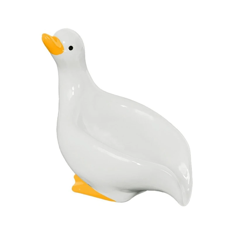 Cute Duck Shaped Soap Box, Ceramic Duck Soap Box With Drain Soap Rack, Duck Laundry Soap Box Storage Tray