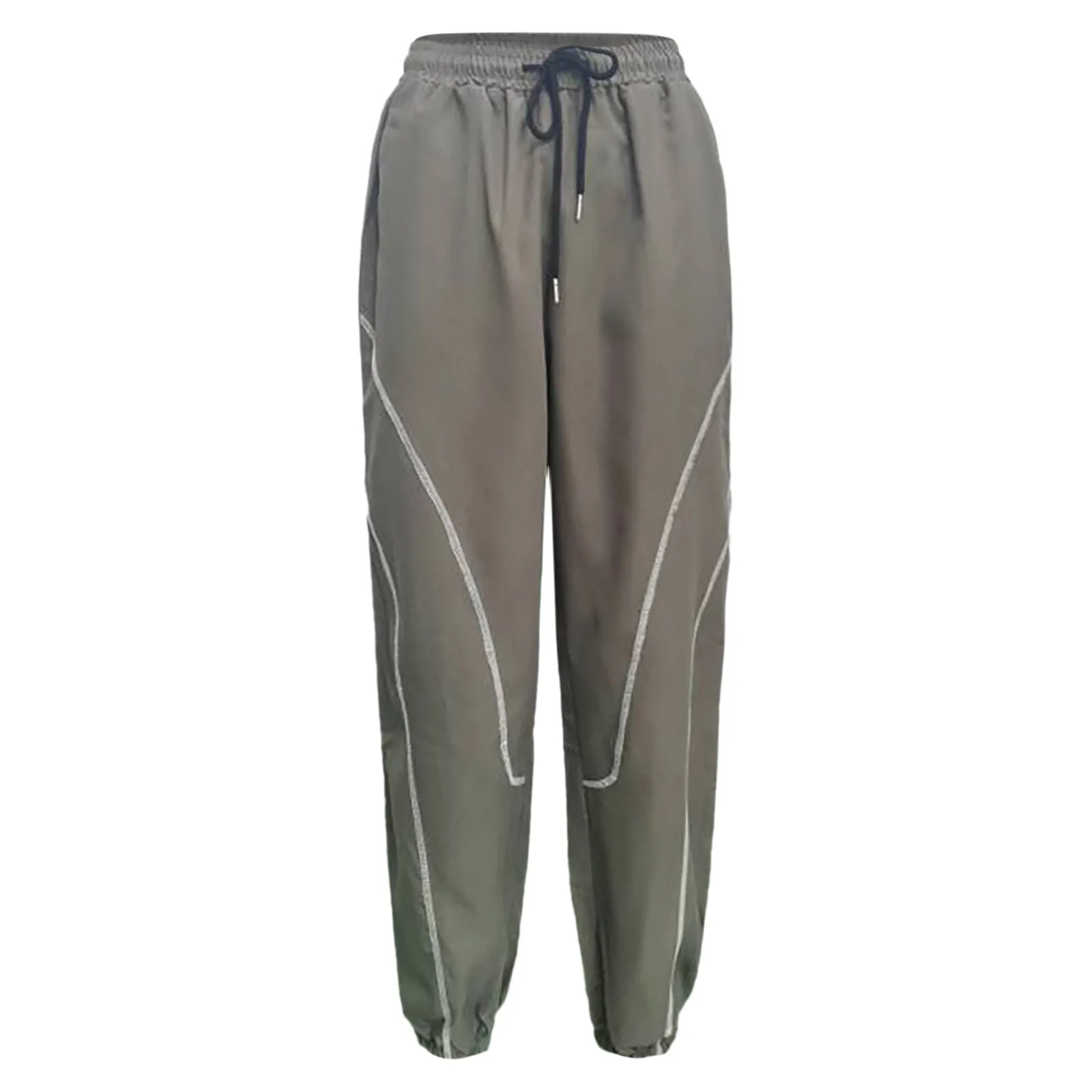 

Y2K Baggy Cargo Pants for Women Drawstring Elastic Low Waist Parachute Pants Sweatpants Loose Hippie Pants Trousers