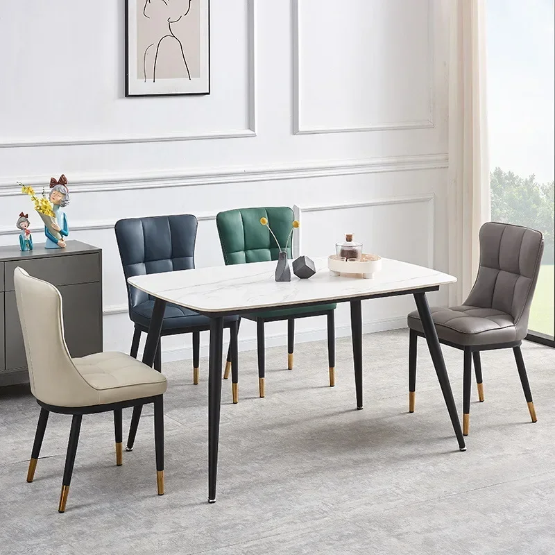 Nordic luxury dining chairs, cafes, restaurants, minimalist modern backrests, soft upholstered chairs, iron hotel chairs