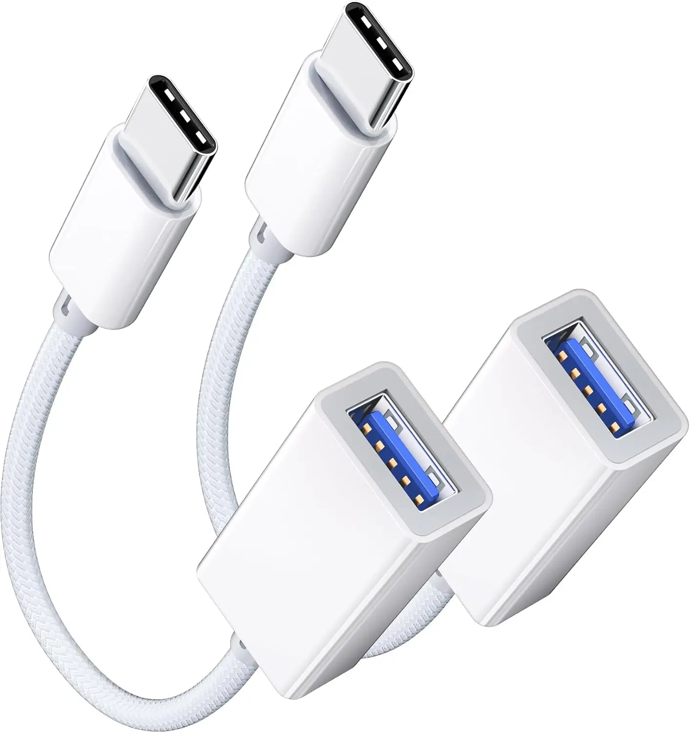 10 pçs premium usb c para usb 3.0 adaptador TYPE-C macho para usb fêmea cabo otg compatível com iphone 16 pro max/16 plus galaxy s24 &