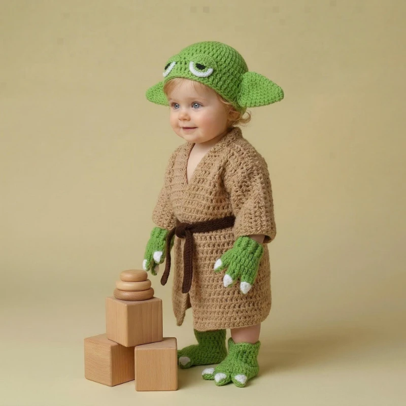 

Halloween Knitted Baby Costume Infant Cosplay Outfit Newborn Photoshoot Prop for Full Month Hundred Days Studio Photography