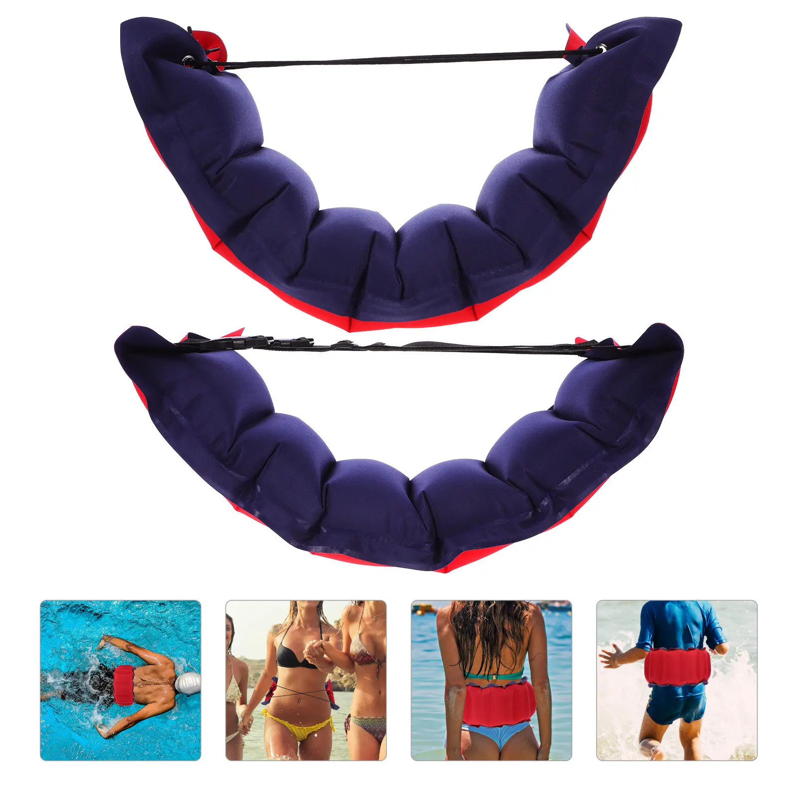 

Комплект из 2 шт. плавательных поясов: премиум-качество, нейлон, регулируемые, для тренировок по плаванию, для детей и взрослых, с функцией плавучести на талии