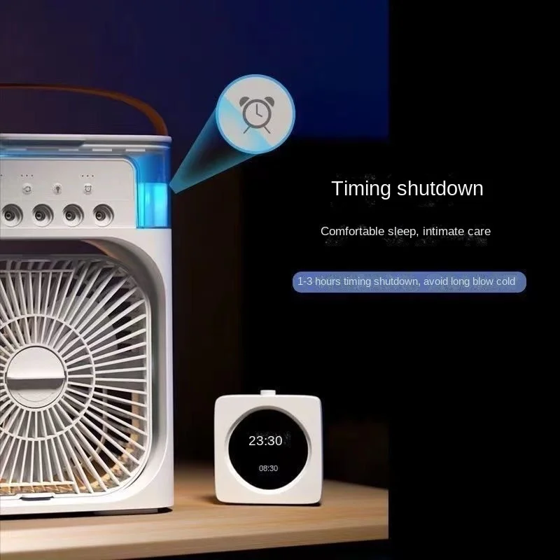 家庭用小型空気冷却ファン,3 in 1エアコン,LEDナイトライト,ポータブル加湿器,調整可能,オフィス,家庭用,新品