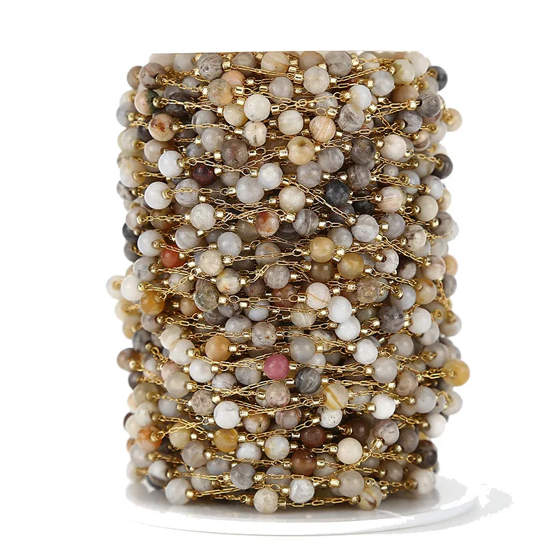 

WT-SST022 бусины из тонкой стали и медико-агата, фурнитура Chian для ожерелья, аксессуары и украшения своими руками