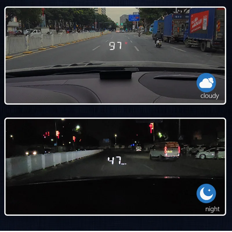 جهاز عرض الزجاج الأمامي Xiaomi M3 HUD عداد السرعة شاشة عرض علوية لقيادة سرعة الكمبيوتر إنذار السرعة الزائدة جهد درجة حرارة الماء #5