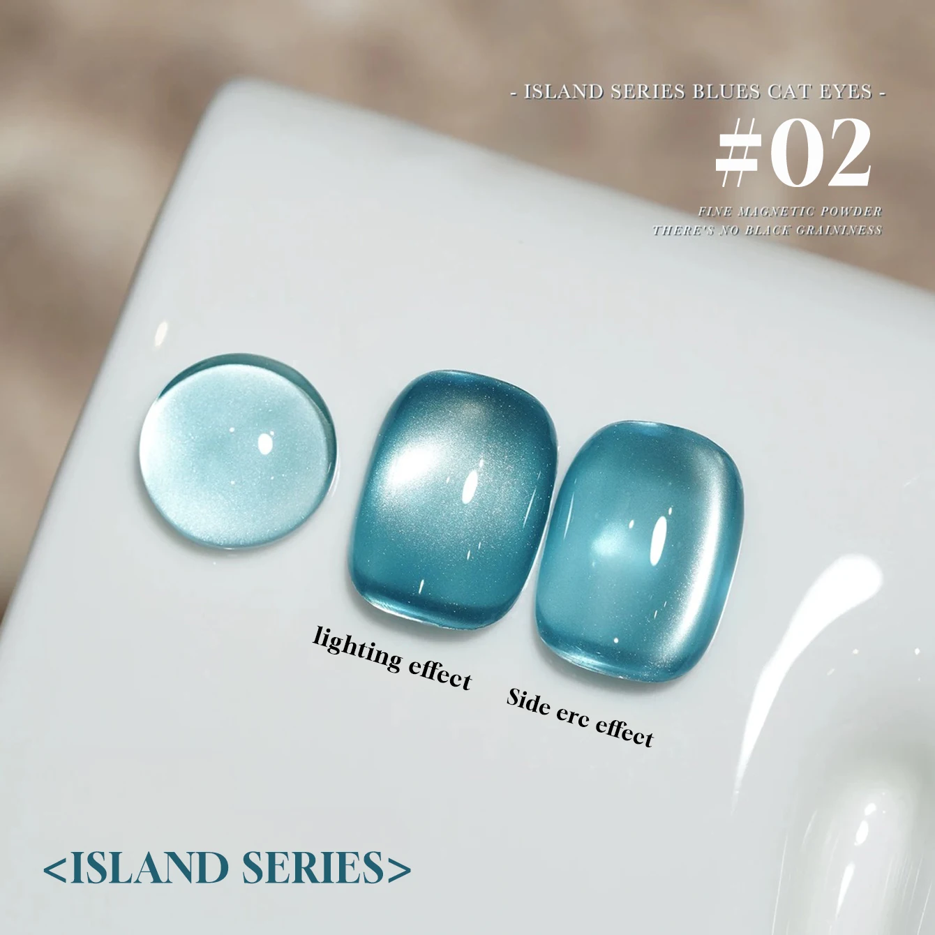 12 مللي 1 قطعة جزيرة الصيف والخريف الزجاج حبة المغناطيس القط العين هلام طلاء الأظافر الأزرق مسمار ملصقات الأظافر لوازم