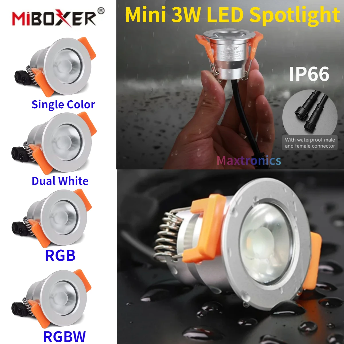 Miboxer Mini wodoodporny reflektory LED 12V pojedynczy kolor/podwójny biały/RGB/RGBW 2.4G pilot zdalnego sterowania IP66 LED typu Downlight