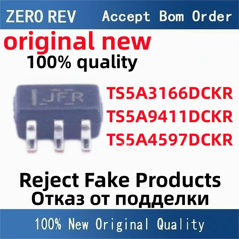 5Pcs 100% New TS5A3166DCKR JF5 JFR JFF TS5A4597DCKR JVR SC-70-5 TS5A9411DCKR 32F 32P 32H 32R SC-70-6 original chips ic