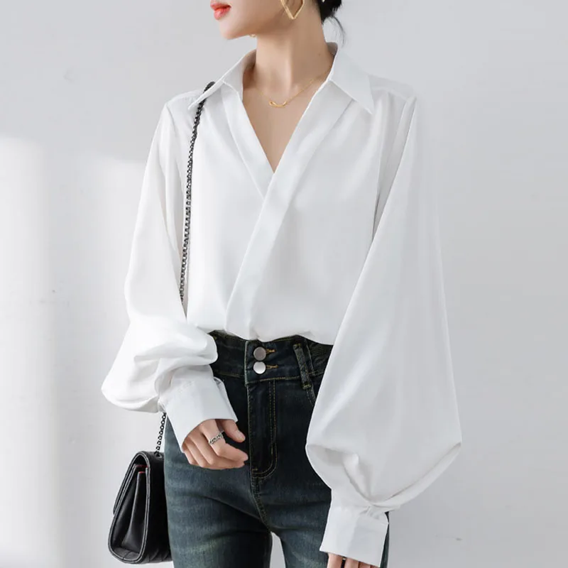 

Fashion Long Sleeve Turn Down Collar Women Blouse White Black Blouse Shirt Women Tops Shirts Blusas Para Mujer Blusa Blusas M896