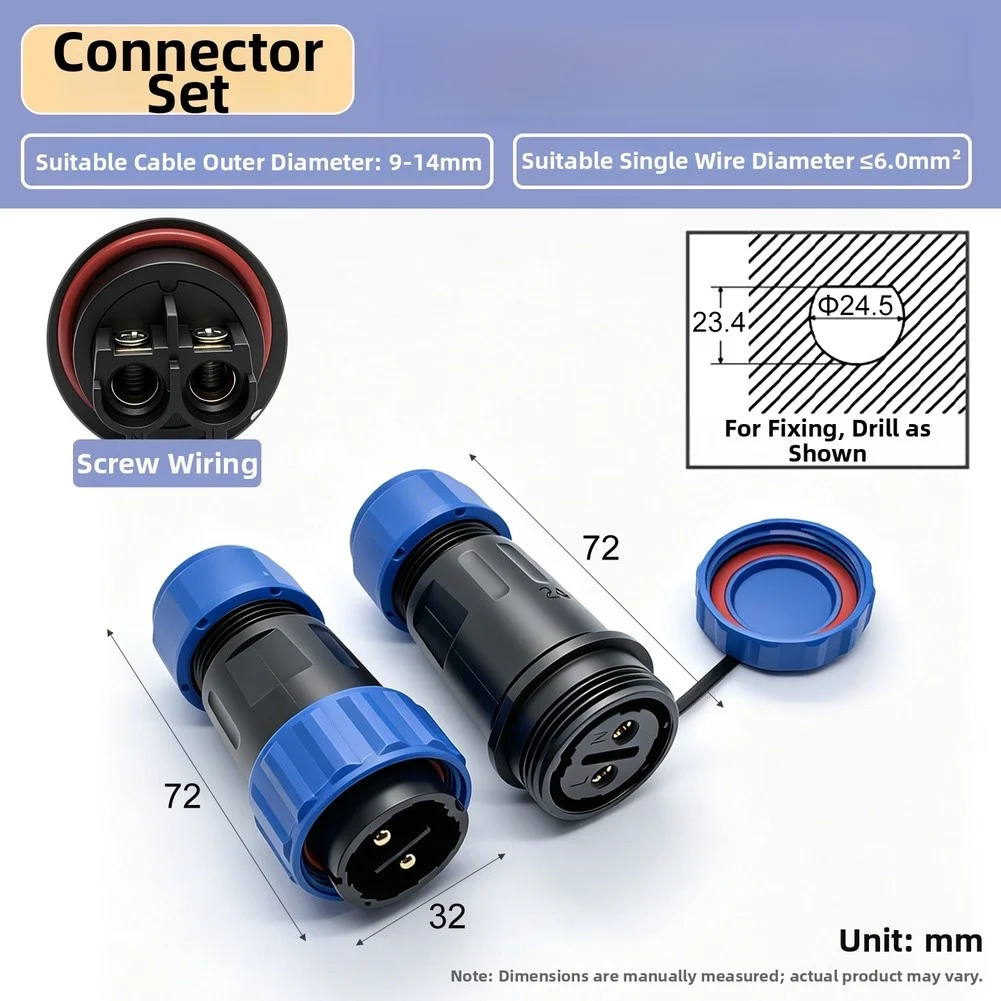LD24 Aviation Connector Quick-Mate Male Female Socket Welding Free For Marine Industrial Heavy Equipment Electrical Supplies