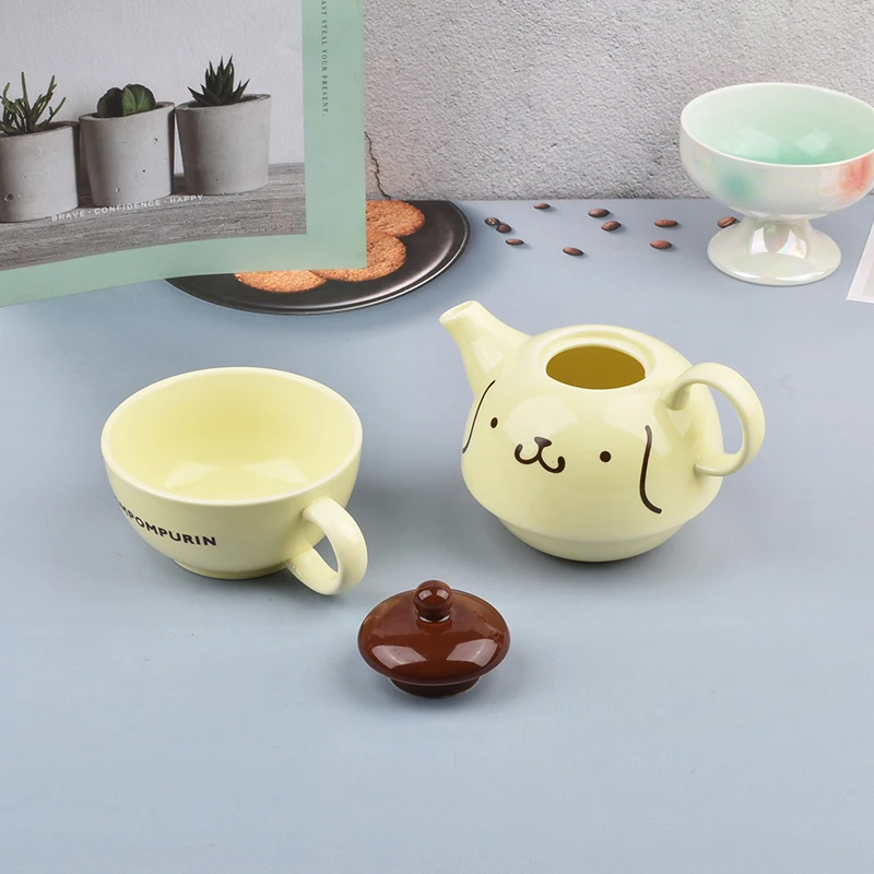 Cute Cartoon Pom Pom Purin Ceramics Action Figure Dolls Teapot Cups Drinking Cup Coffee Cups Milk Cups Gift