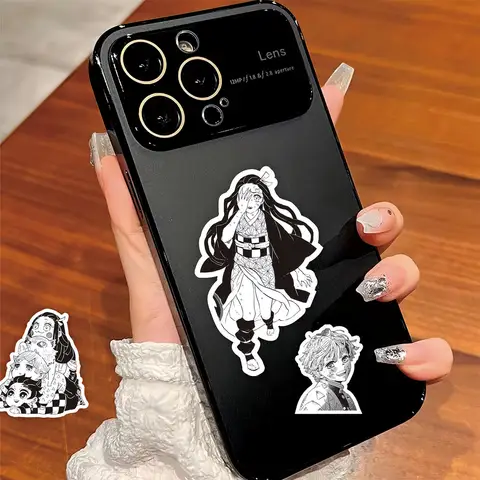 75 st Demon Slayer-klistermärken - Tanjiro/Nezuko/Giyuu/Kanao-dekor - svartvitt collage för dagbok 6 best sales svartvita klistermärken - №3