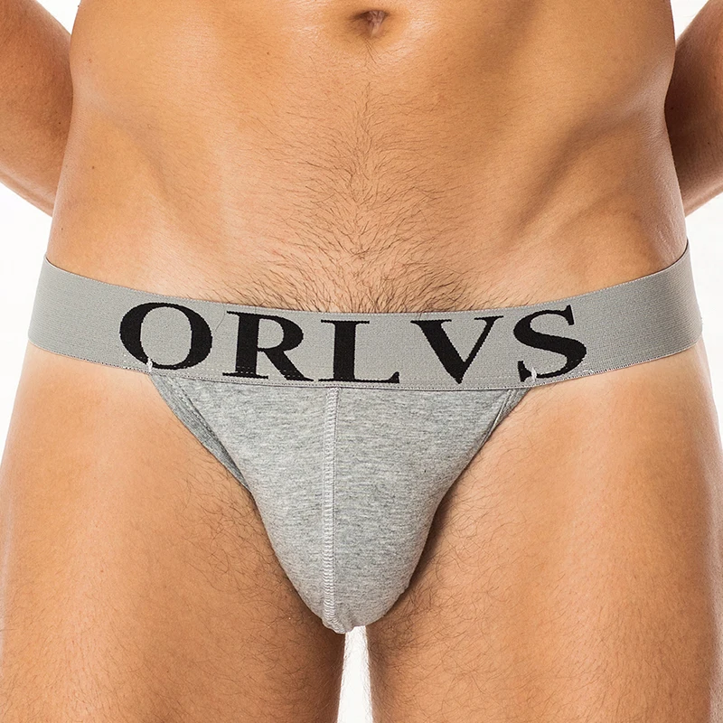 ORLVS Sexy Gay Underwear Men Jockstrap G-String And Thongs Homme Briefs Gay Mens Underwear Cotton Comfortable Jockstrap