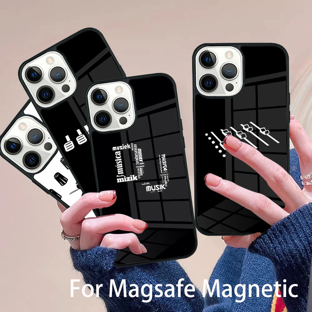 

DJ Mixer Music Phone Case Magesafe Magnetic Wireless Charge Cover For IPhone 16 11 12 13 14 15 Pro Max Plus Mini