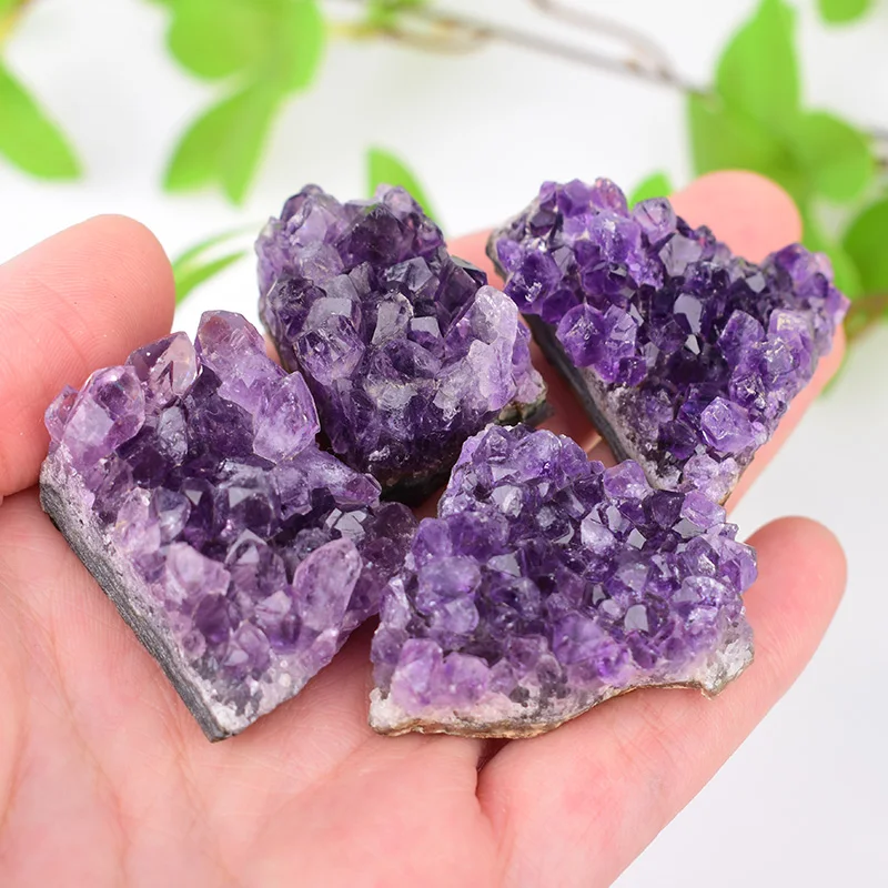 1PC Natural Crystal Amethyst Cluster Irregular Mineral Specimen Reiki Healing Stone Home Decoration Ornaments DIY Gift Souvenir