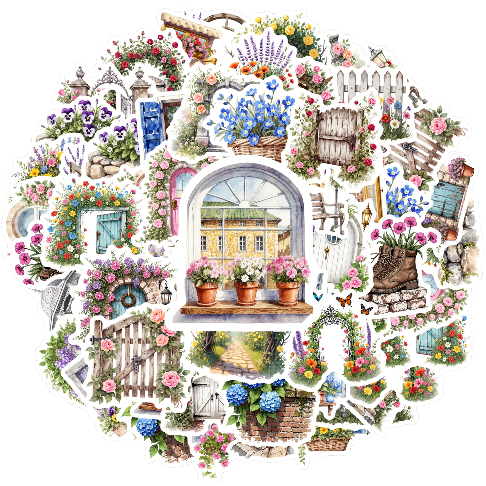 

Винтажные наклейки для садовых ворот, милые весенние школьные принадлежности, граффити, наклейки для ноутбука, мотоцикла, багажа, телефона, сделай сам