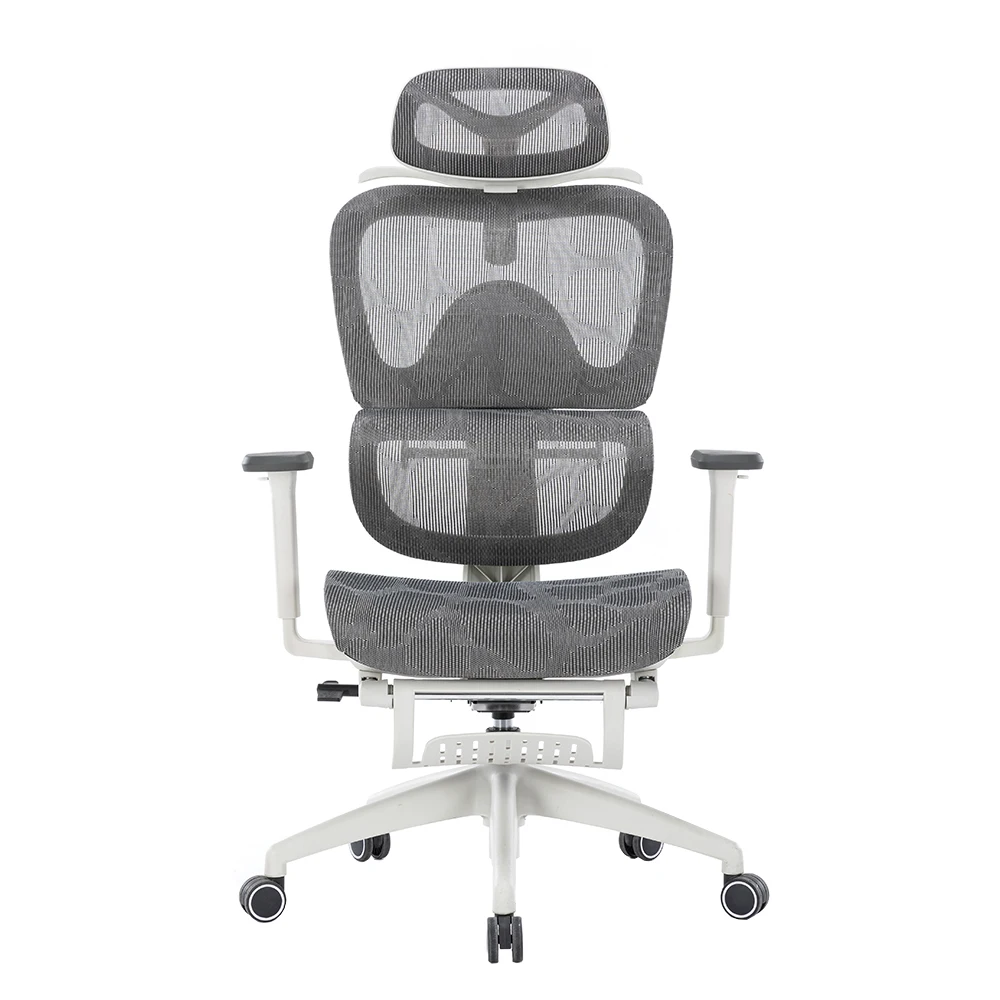 Wholesale Simple Design High Back Swivel Ergonomic Office Chair Executive Mesh Chair with Footrest Modern Office Building 8004-2