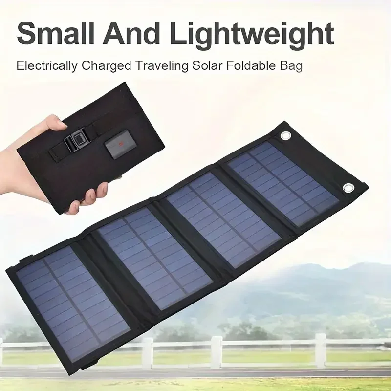 Portable USB Foldable Solar Panel Folding Solar Panels For Travel Mobile Phone Charging Bank Flashlight Fan Mobile Phone Bag view 6
