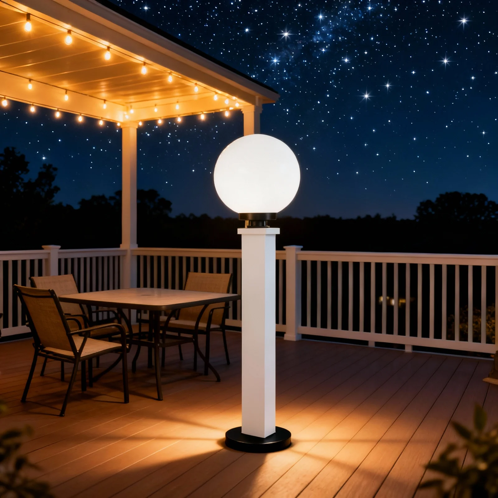 

200*95mm Ball Lampshade Replacement Outdoor Weather Resistant Plastic Dome Cover for Garden Patio Porch Post Pole