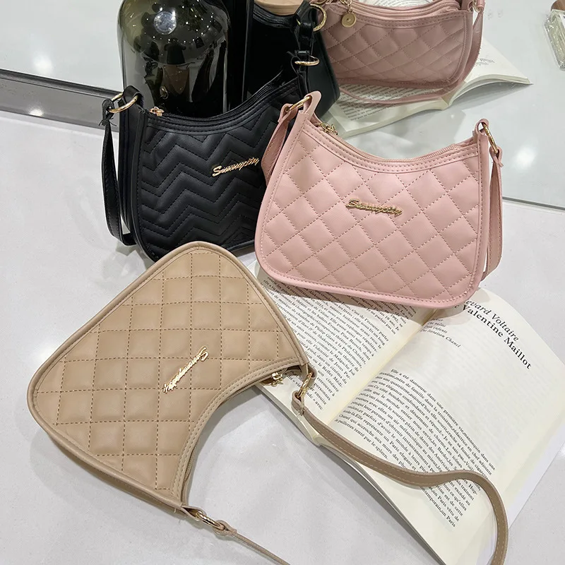 Fashion Underarm Bag Women's Shoulder Bag Armpit Bag Rhombus Pattern Designer Bags Luxury Purses and Handbags Bolsos Para Mujer