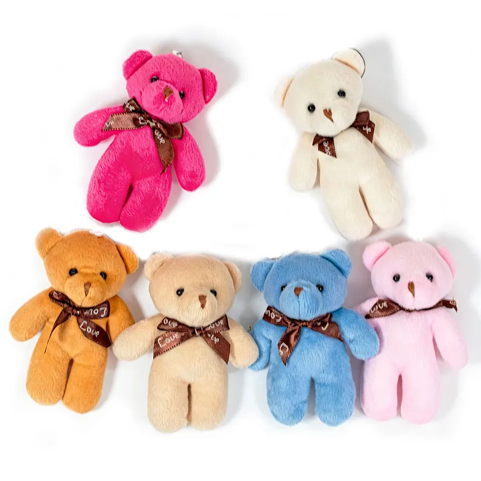 6/12pcs Cute Mini Teddy Bear Plush Toys Soft Plush Tiny Bear Keychain  for Girl Bag Pendent Birthday Wedding Party Home Decor