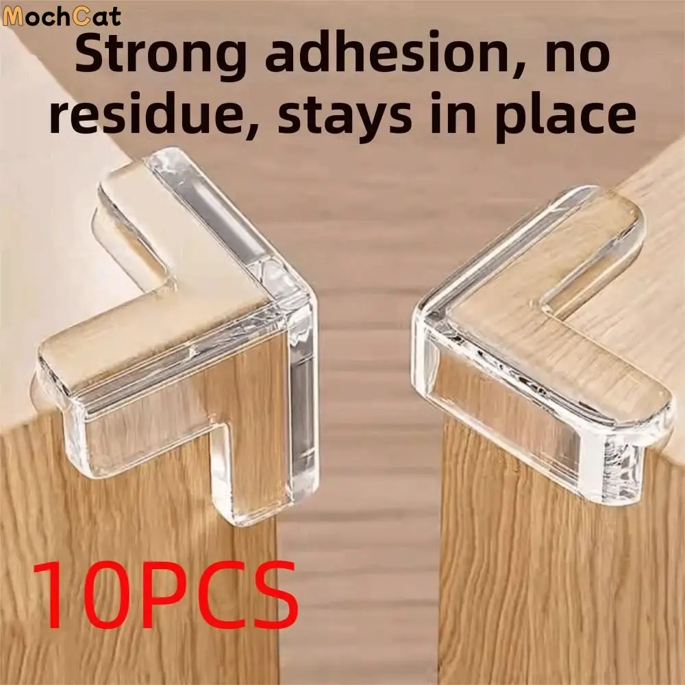 

10Pcs Transparent Furniture Corner Guard Easy-to-Peel Tab Soft Corner Protectors Pre-Taped Adhesive No Odor Corner Covers