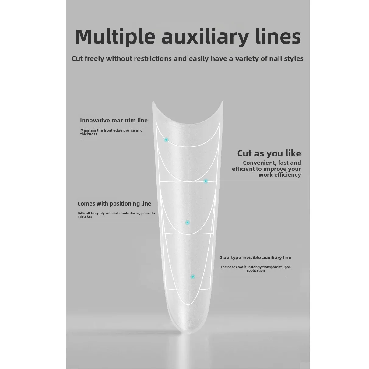 360 قطعة 12 حجم ملحقات جديد طويل القطع الناقص مع علامات القراد أشكال الأظافر-أشكال مزدوجة نعش اللوز مسمار أشكال القالب العلوي القالب السفلي #4