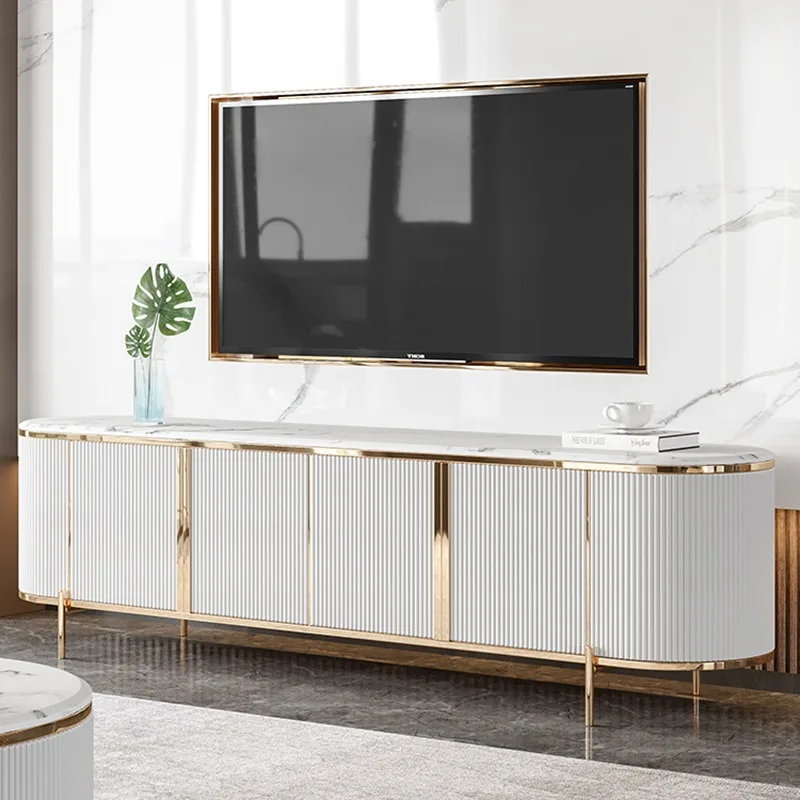 

Hong Kong-style light luxury marble coffee table TV cabinet combination post-modern simple small apartment living room home