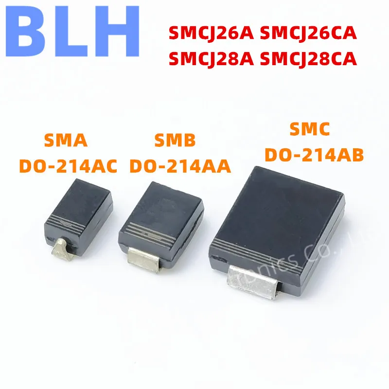 10PCS Marking GFE BFE GFG BFG SMCJ26A SMCJ26CA SMCJ28A SMCJ28CA SMC DO-214AB TVS transient suppression diode